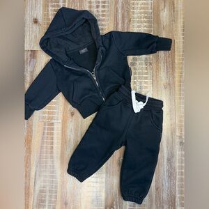 Little Bipsy Black baby Jogger and jacket winter outfit Set 6-12m